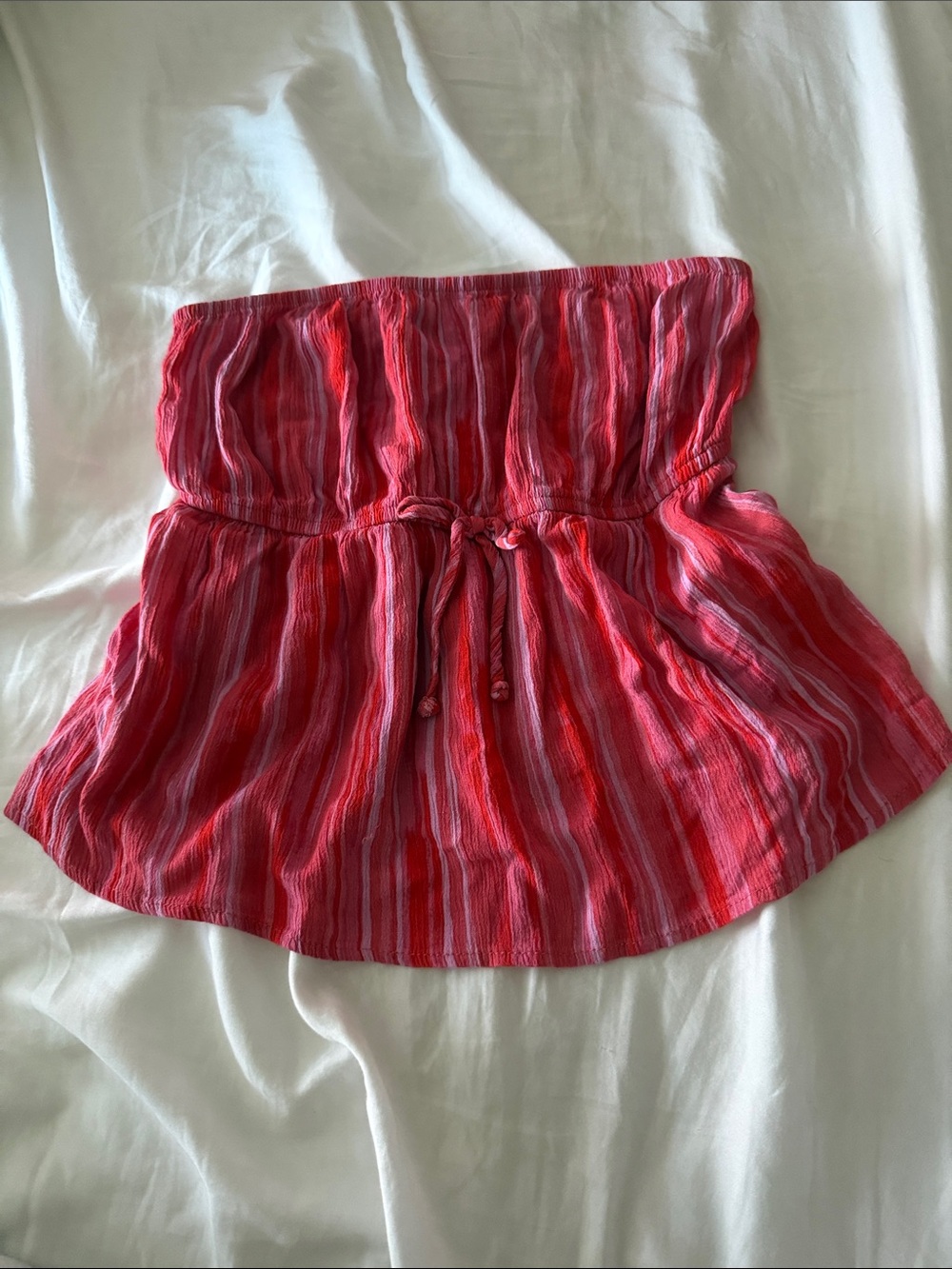 Striped Red Tube Top and Pants 2-piece Set